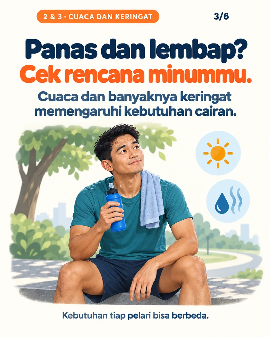 Pelari berkeringat di cuaca panas