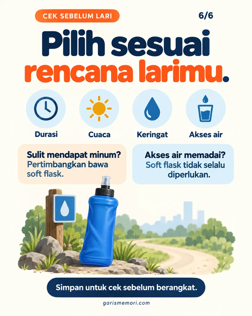 Checklist durasi, cuaca, keringat, akses air