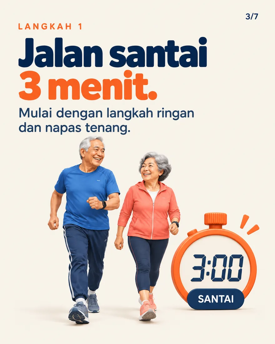 Jalan santai 3 menit dengan stopwatch