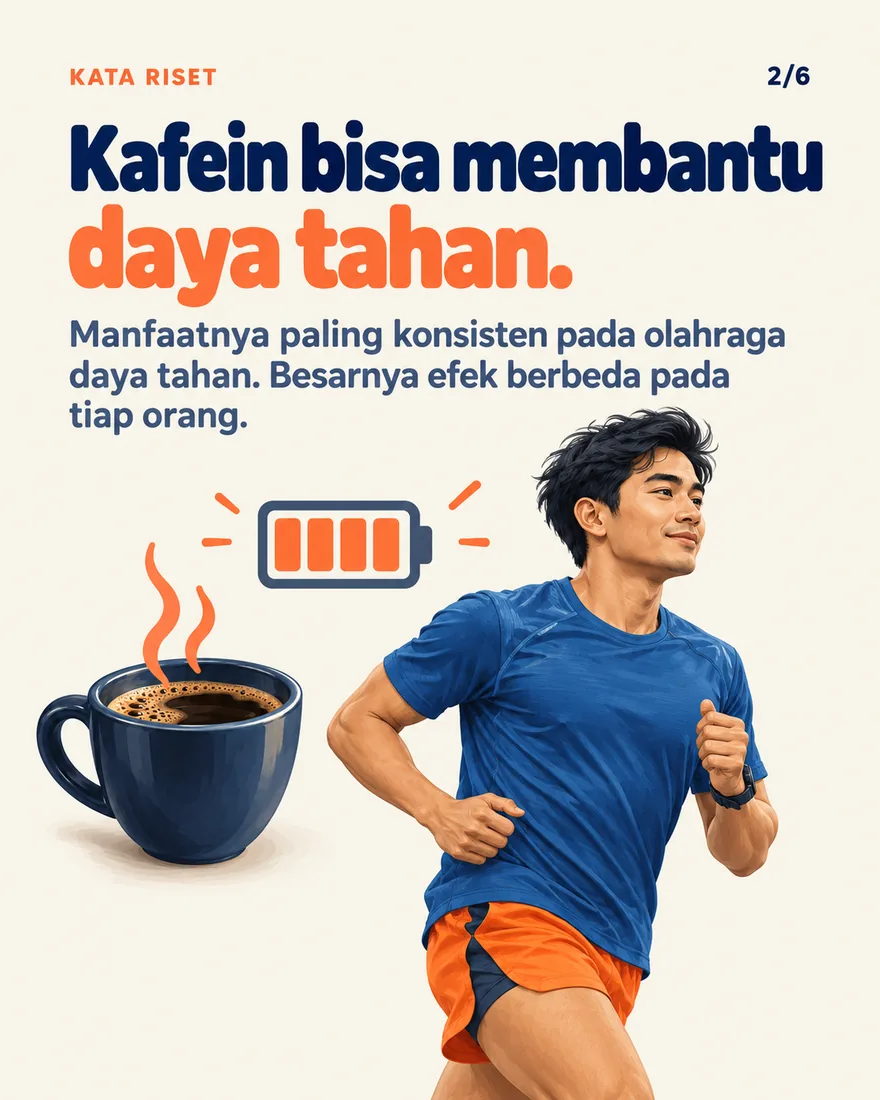 Pelari dengan secangkir kopi dan ikon baterai penuh