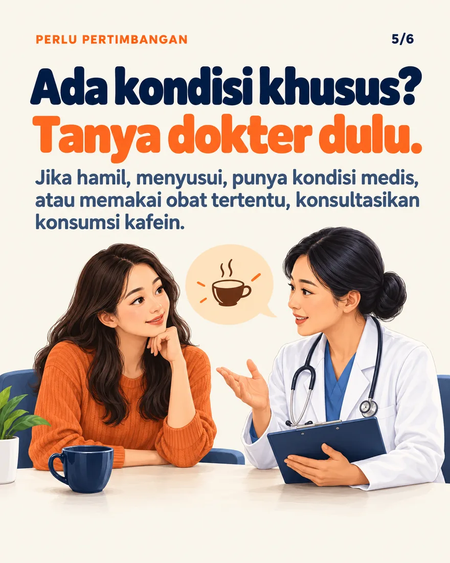 Perempuan berkonsultasi dengan dokter soal kopi