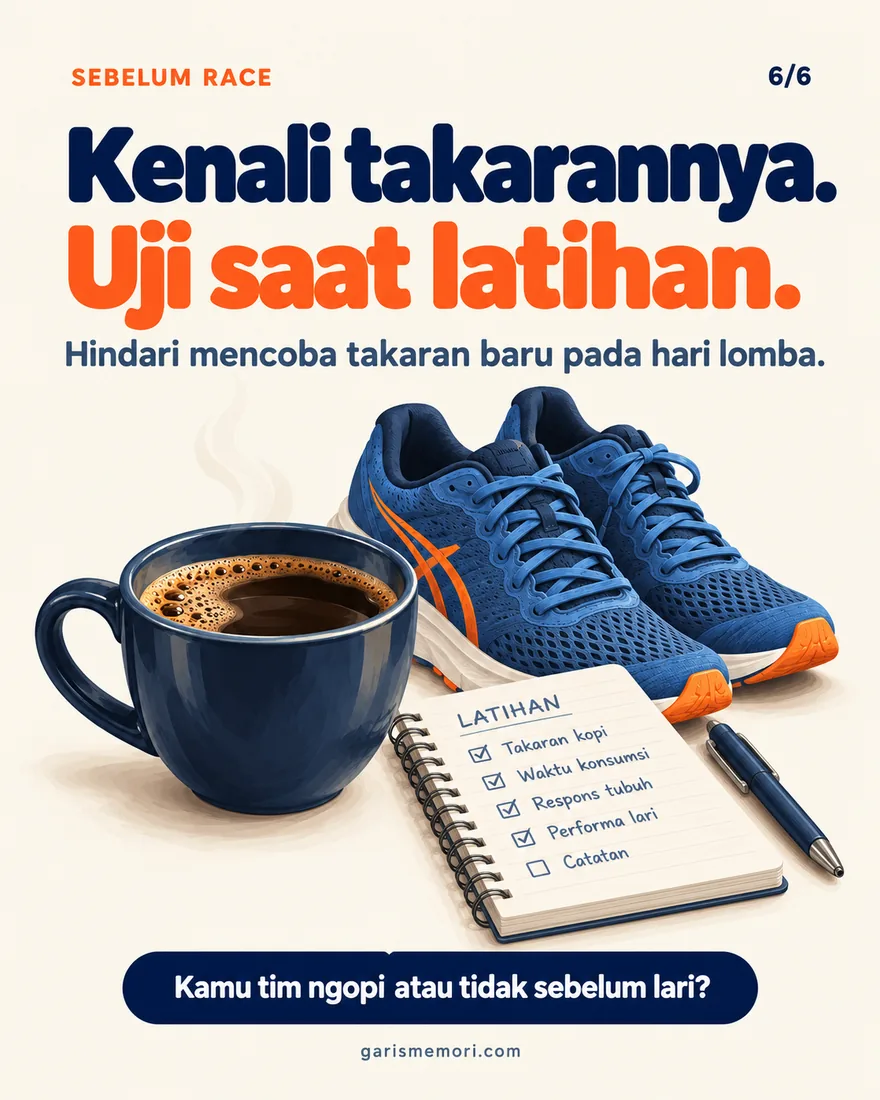 Kopi, sepatu lari, dan catatan latihan
