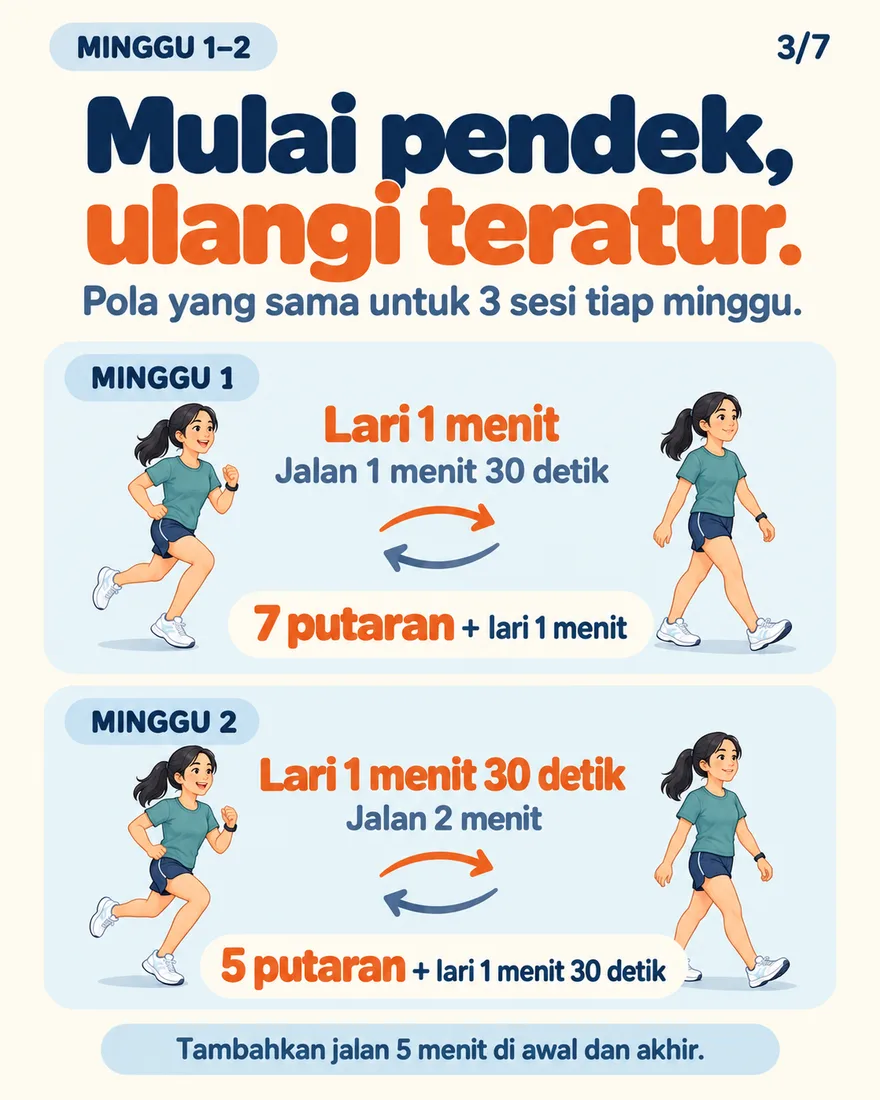 Jadwal lari-jalan minggu 1 dan minggu 2