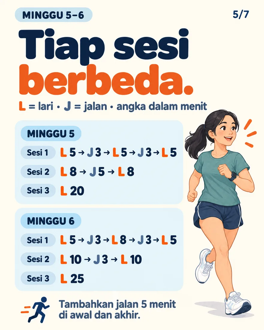 Jadwal tiap sesi minggu 5 dan minggu 6