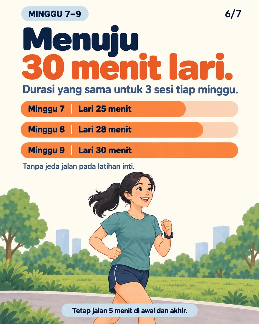 Durasi lari minggu 7, 8, dan 9