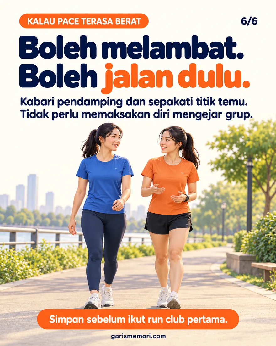 Dua pelari jalan santai bersama