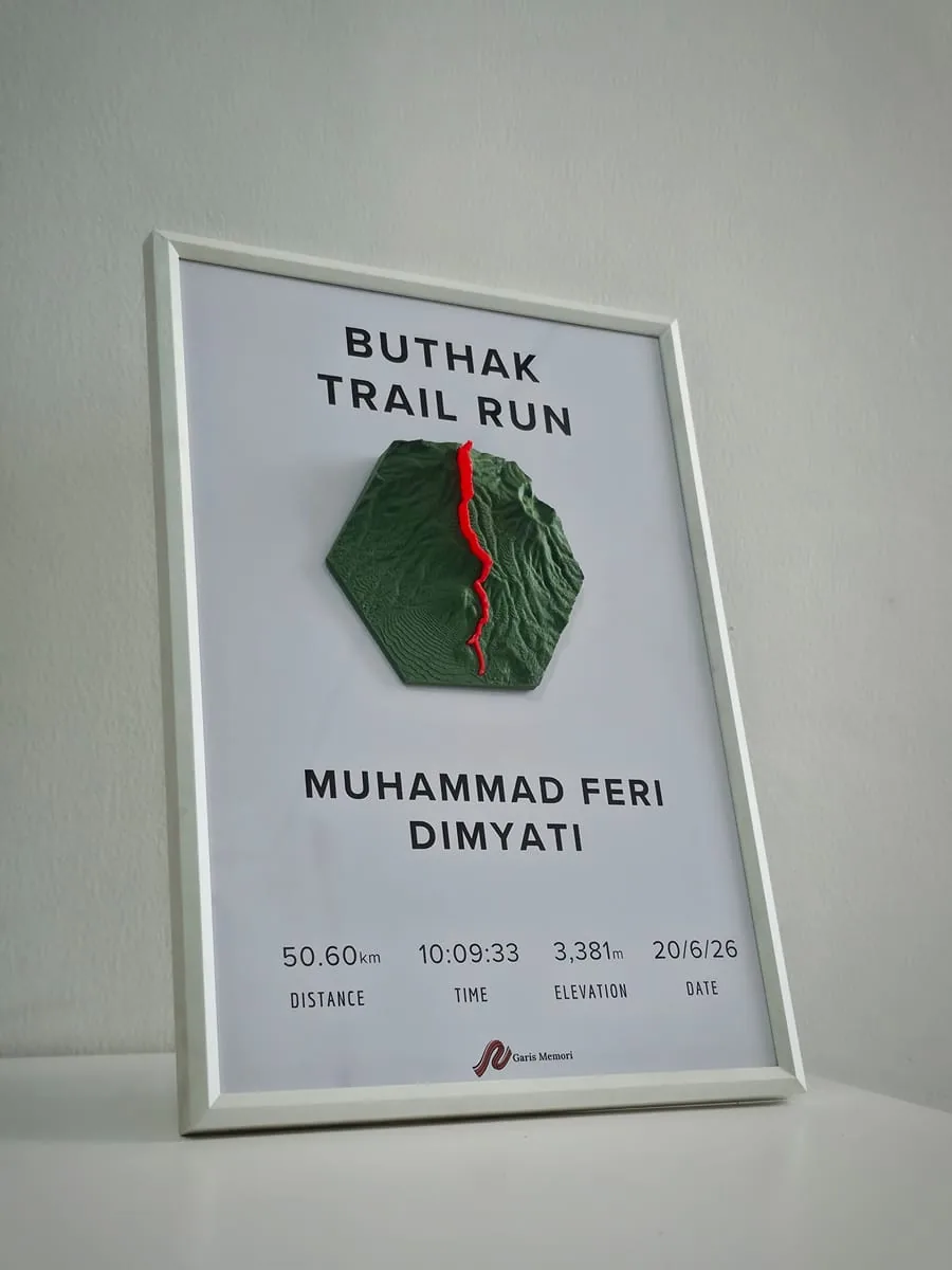 Contoh cetakan rute 3D pesanan pelanggan Garis Memori