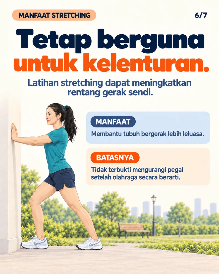 Pelari stretching di dinding, dengan manfaat dan batasnya
