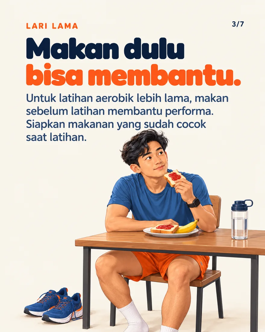 Pelari sarapan roti dan pisang sebelum lari